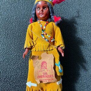 Cherokee Doll with Leather Outfit and Beaded Accessories Vintage